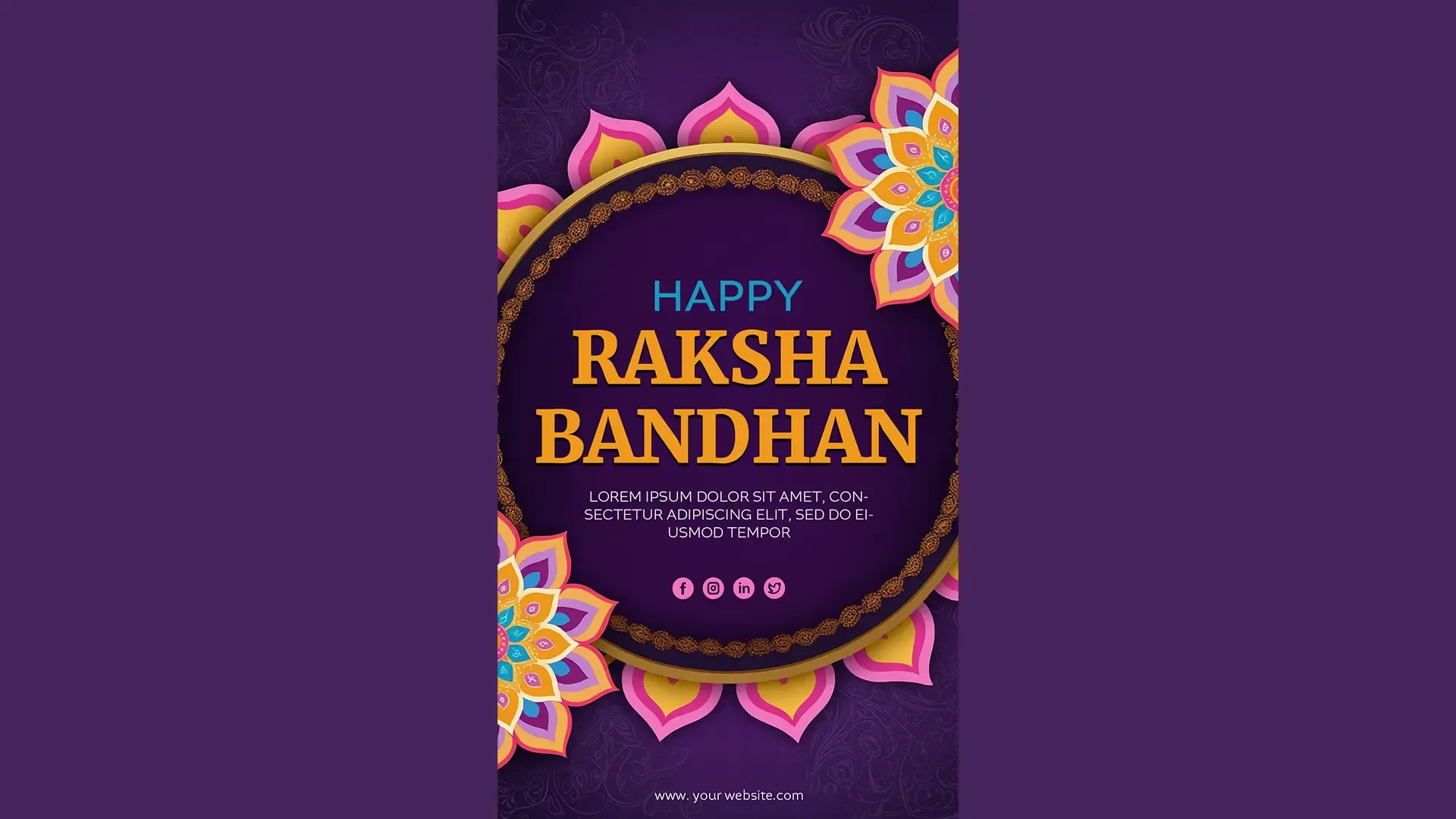 Festive Raksha Bandhan Invitation with Vibrant Patterns Instagram Story